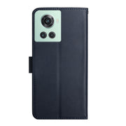 For OnePlus 10R Genuine Leather Fingerprint-proof Horizontal Flip Phone Case(Blue)