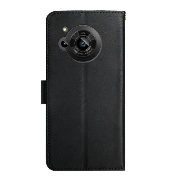 For Sharp Aquos R7 Genuine Leather Fingerprint-proof Horizontal Flip Phone Case(Black)