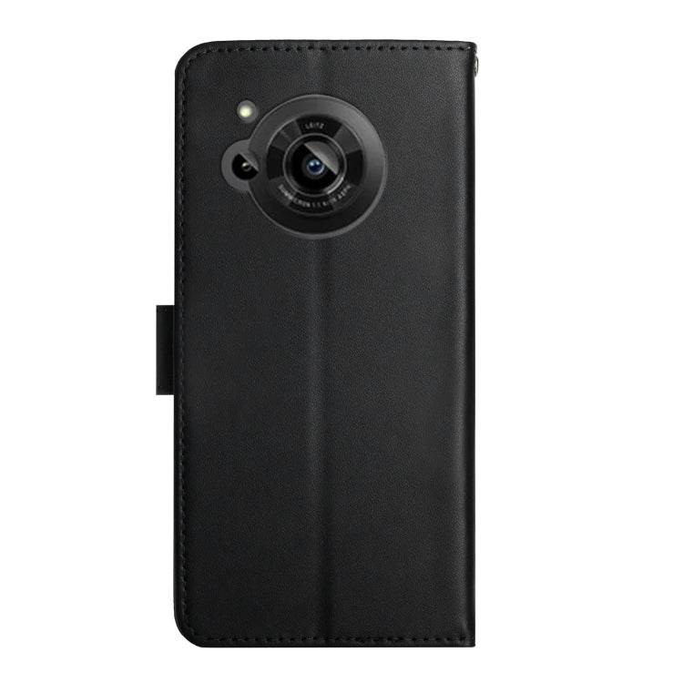 For Sharp Aquos R7 Genuine Leather Fingerprint-proof Horizontal Flip Phone Case(Black)