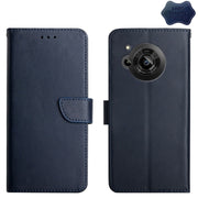 For Sharp Aquos R7 Genuine Leather Fingerprint-proof Horizontal Flip Phone Case(Blue)