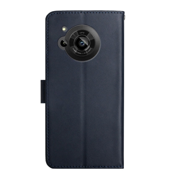 For Sharp Aquos R7 Genuine Leather Fingerprint-proof Horizontal Flip Phone Case(Blue)