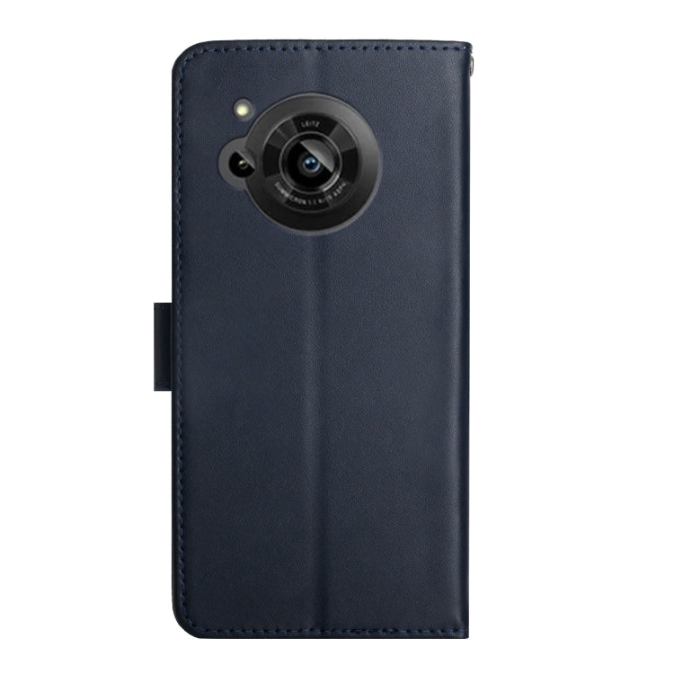 For Sharp Aquos R7 Genuine Leather Fingerprint-proof Horizontal Flip Phone Case(Blue)