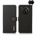For Sharp Aquos R7 KHAZNEH Custer Genuine Leather RFID Phone Case(Black) - More Brand by PMC TechLife | Online Shopping South Africa | PMC TechLife | Buy Now Pay Later Mobicred