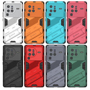 For vivo X80 Pro Punk Armor PC + TPU Phone Case with Holder(Black)