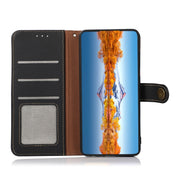 For Motorola Moto G 2022 5G KHAZNEH Custer Genuine Leather RFID Phone Case(Black)