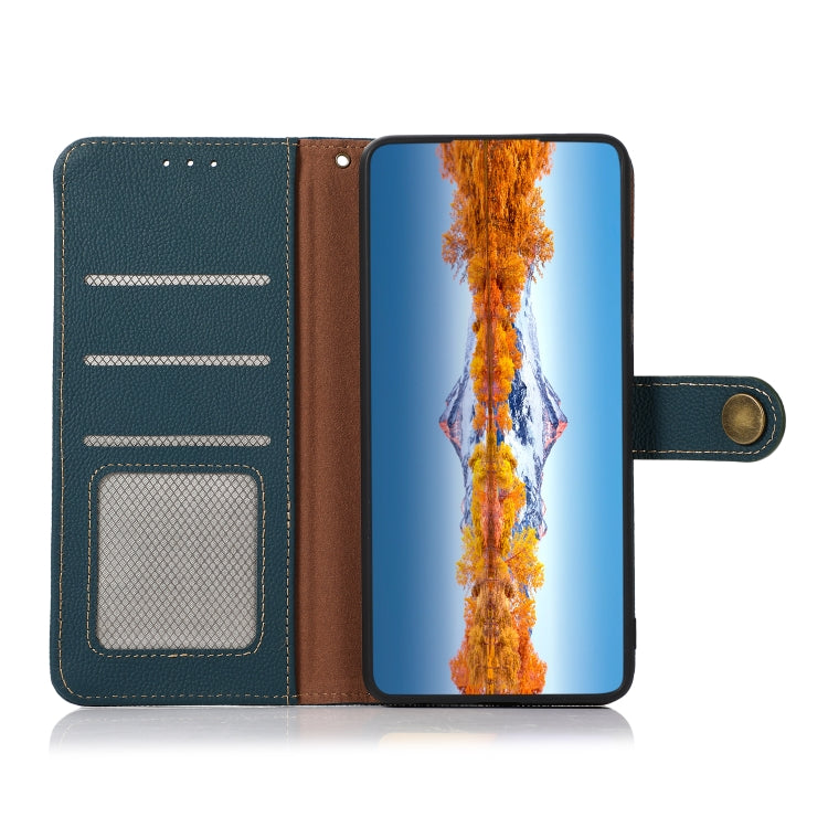 For OnePlus 10R / Ace KHAZNEH Custer Genuine Leather RFID Phone Case(Green)