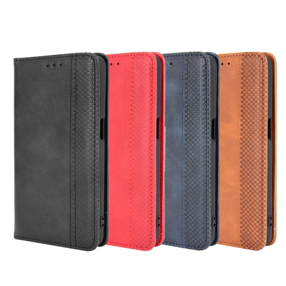 For Ulefone Armor X10 / X10 Pro Magnetic Buckle Retro Texture Leather Phone Case(Black)