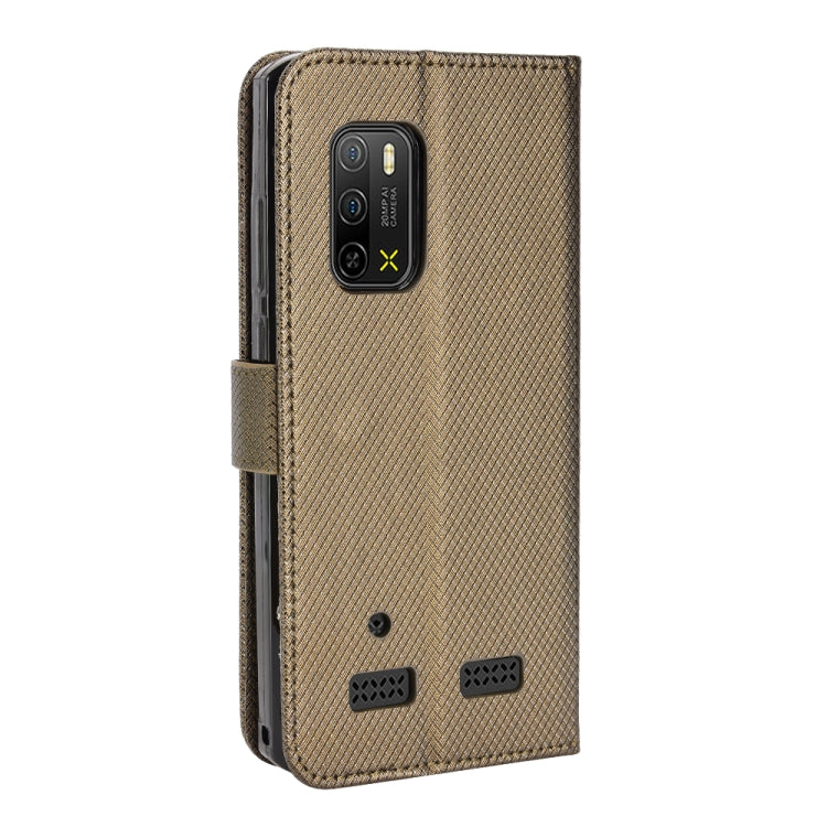 For Ulefone Armor X10 / X10 Pro Diamond Texture Leather Phone Case(Brown)