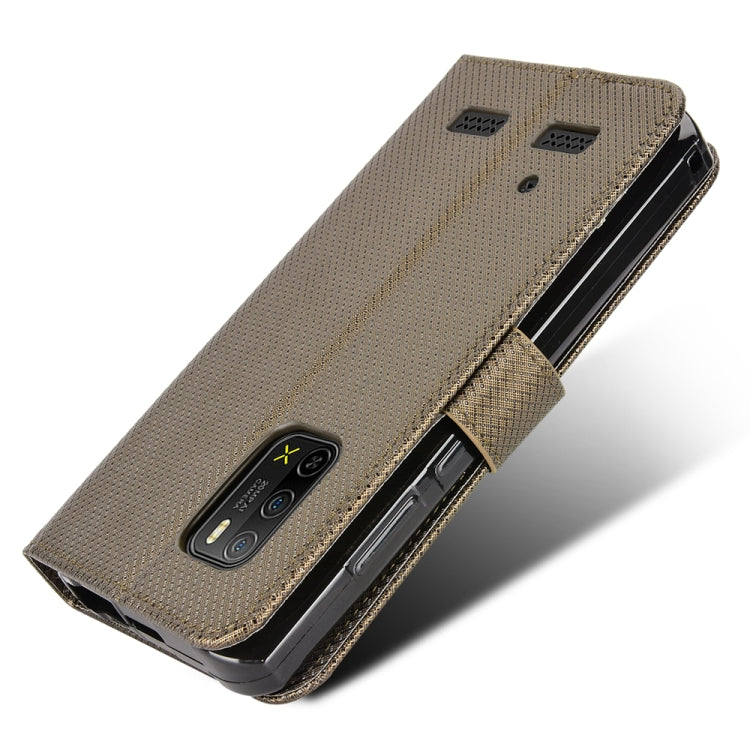 For Ulefone Armor X10 / X10 Pro Diamond Texture Leather Phone Case(Brown)