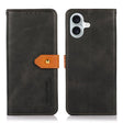 For iPhone 17 KHAZNEH Dual-color Cowhide Texture Flip Leather Phone Case(Black) - free shipping - PMc TechLife - Order now!