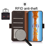 For OnePlus Nord CE 2 Lite 5G KHAZNEH Side-Magnetic Litchi Genuine Leather RFID Phone Case(Brown)