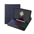 A07B-AS Lambskin Pen Slot Touch Pad Backlight Bluetooth Keyboard Leather Tablet Case For iPad 9.7 2018&2017 / Pro 9.7 / Air 2(Blue) - For iPad Pro by PMC TechLife | Online Shopping South Africa | PMC TechLife