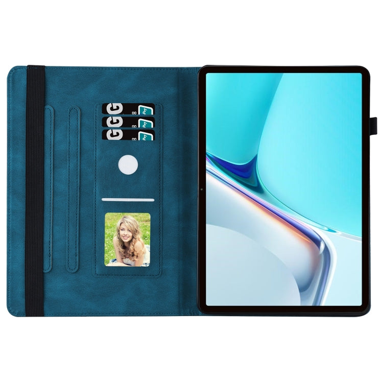 For Huawei MatePad 11 2021 Big Butterfly Embossed Leather Tablet Case(Blue)