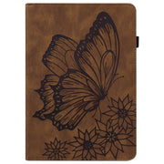For Huawei MatePad 11 2021 Big Butterfly Embossed Leather Tablet Case(Brown)
