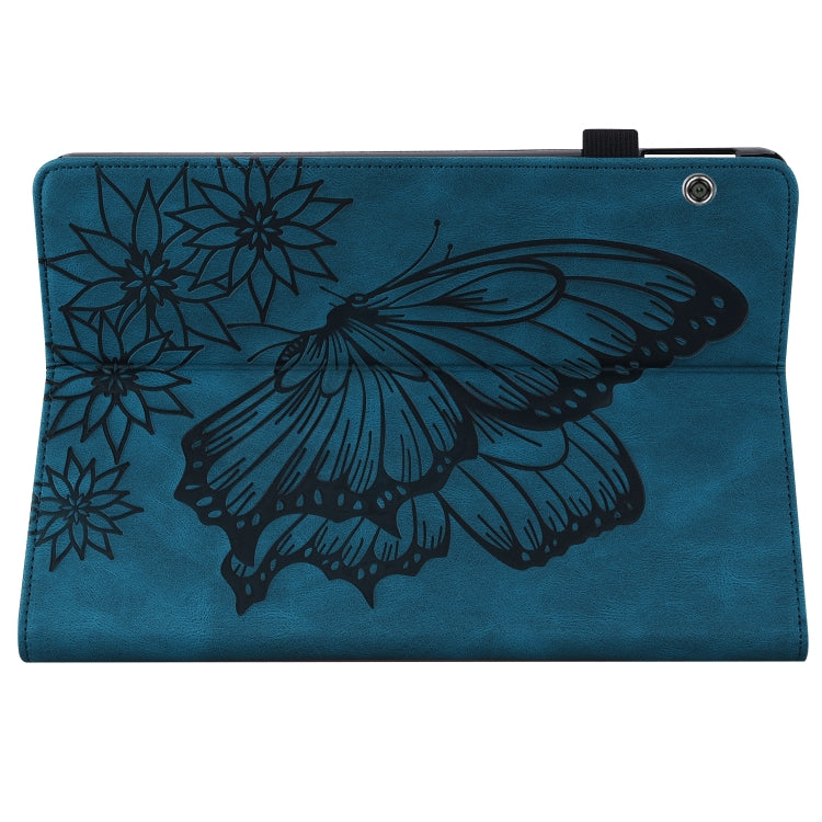 For Huawei MediaPad T5 Big Butterfly Embossed Leather Tablet Case(Blue)