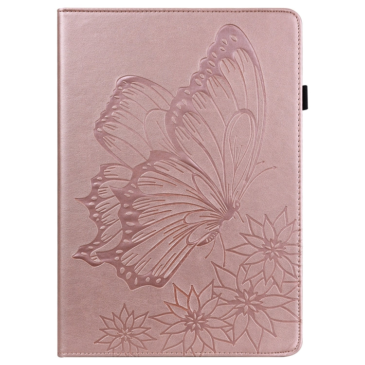 For Huawei MediaPad T5 Big Butterfly Embossed Leather Tablet Case(Rose Gold)