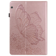 For Huawei MediaPad T5 Big Butterfly Embossed Leather Tablet Case(Rose Gold)