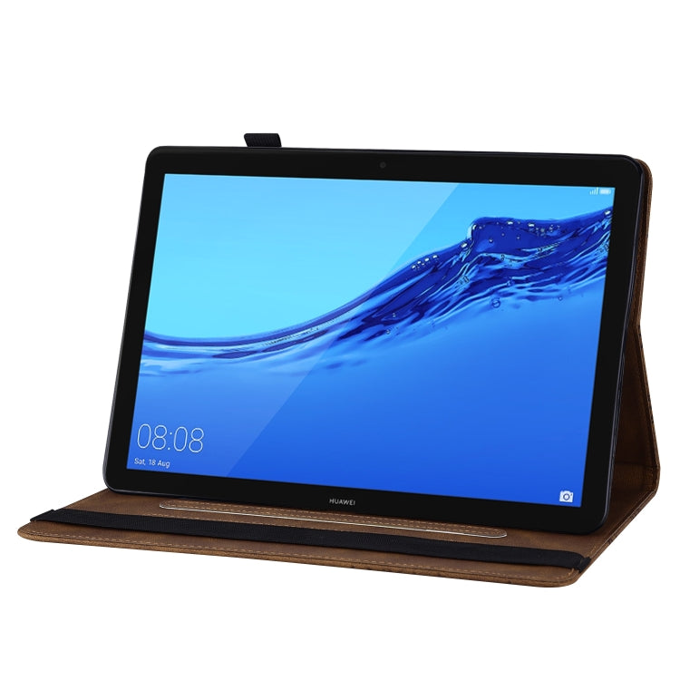For Huawei MediaPad T5 Big Butterfly Embossed Leather Tablet Case(Brown)