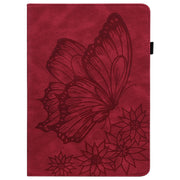 For Huawei MediaPad T5 Big Butterfly Embossed Leather Tablet Case(Red)