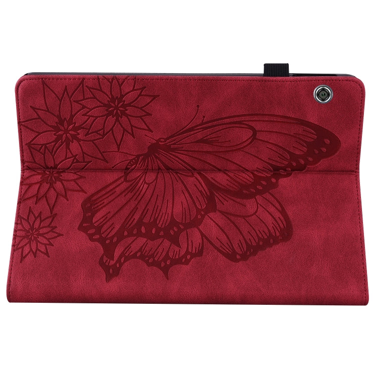 For Huawei MediaPad T5 Big Butterfly Embossed Leather Tablet Case(Red)