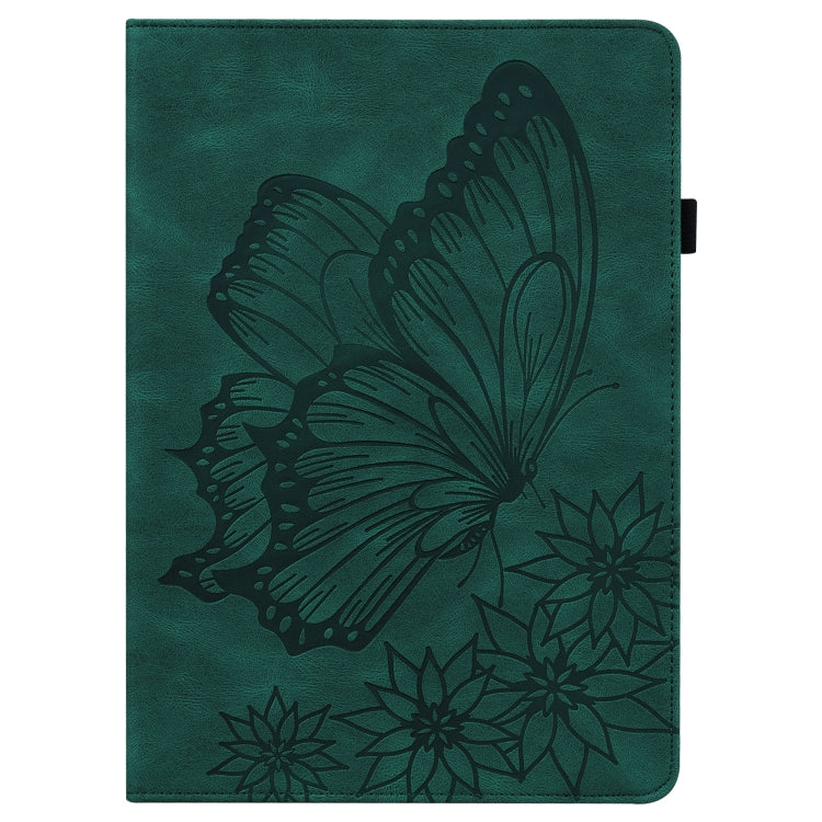 For Huawei MatePad T 10s Big Butterfly Embossed Leather Tablet Case(Green)