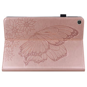 For Huawei MatePad T 10s Big Butterfly Embossed Leather Tablet Case(Rose Gold)
