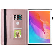 For Huawei MatePad T 10s Big Butterfly Embossed Leather Tablet Case(Rose Gold)