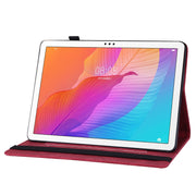 For Huawei MatePad T 10s Big Butterfly Embossed Leather Tablet Case(Red)