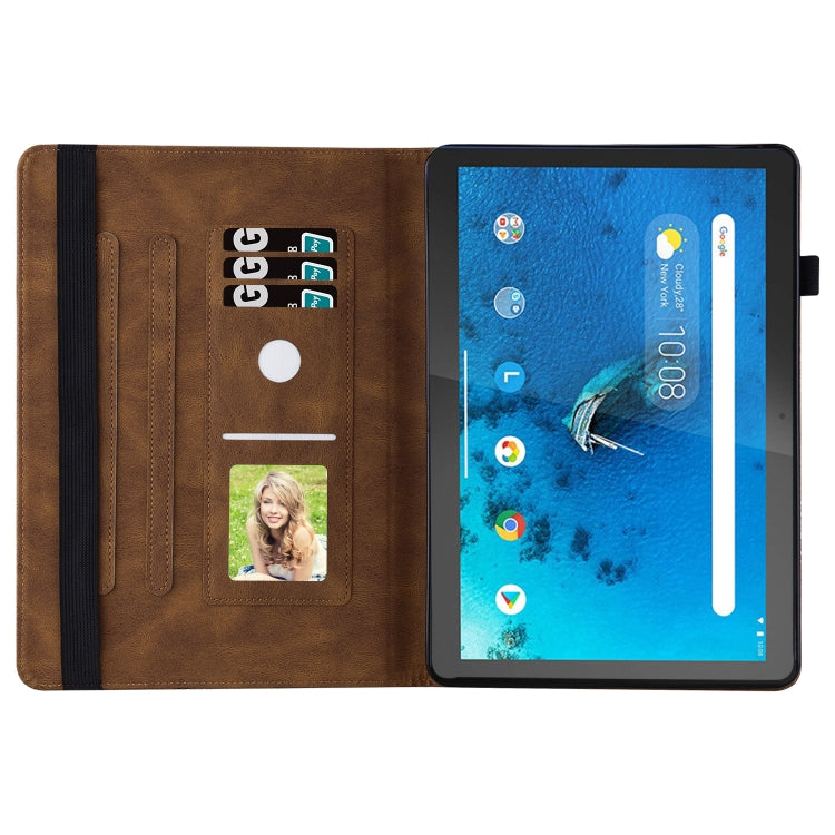 For Lenovo Tab M10 X505L Big Butterfly Embossed Leather Tablet Case(Brown)