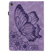 For Lenovo Tab M10 Plus 10.6 3rd Gen 2022 Big Butterfly Embossed Leather Tablet Case(Purple)