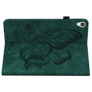 For Lenovo Tab P11 Big Butterfly Embossed Leather Tablet Case(Green)