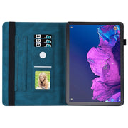 For Lenovo Tab P11 Big Butterfly Embossed Leather Tablet Case(Blue)