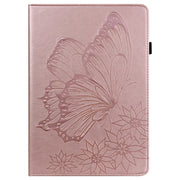 For Lenovo Tab P11 Big Butterfly Embossed Leather Tablet Case(Rose Gold)