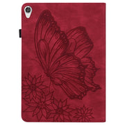 For Lenovo Tab P11 Big Butterfly Embossed Leather Tablet Case(Red)