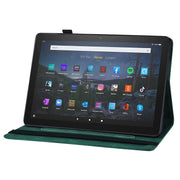 For Amazon Kindle Fire HD 10 / 10 Plus 2021 Big Butterfly Embossed Leather Tablet Case(Green)