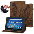 For Amazon Kindle Fire HD 10 2019 / 2017 Big Butterfly Embossed Smart Leather Tablet Case(Brown) - Amazon by PMC TechLife | Online Shopping South Africa | PMC TechLife | Buy Now Pay Later Mobicred