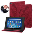 For Amazon Kindle Fire HD 10 2019 / 2017 Big Butterfly Embossed Smart Leather Tablet Case(Red) - Amazon by PMC TechLife | Online Shopping South Africa | PMC TechLife | Buy Now Pay Later Mobicred