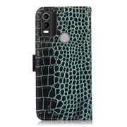 For Nokia C21 Plus Crocodile Top Layer Cowhide Leather Phone Case(Green)