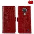 For Nokia C21 Crocodile Top Layer Cowhide Leather Phone Case(Red) - Nokia Cases by PMC TechLife | Online Shopping South Africa | PMC TechLife | Buy Now Pay Later Mobicred