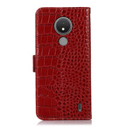 For Nokia C21 Crocodile Top Layer Cowhide Leather Phone Case(Red)