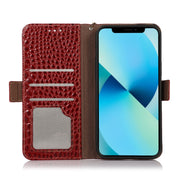 For Nokia C21 Crocodile Top Layer Cowhide Leather Phone Case(Red)