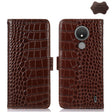 For Nokia C21 Crocodile Top Layer Cowhide Leather Phone Case(Brown) - Nokia Cases by PMC TechLife | Online Shopping South Africa | PMC TechLife | Buy Now Pay Later Mobicred