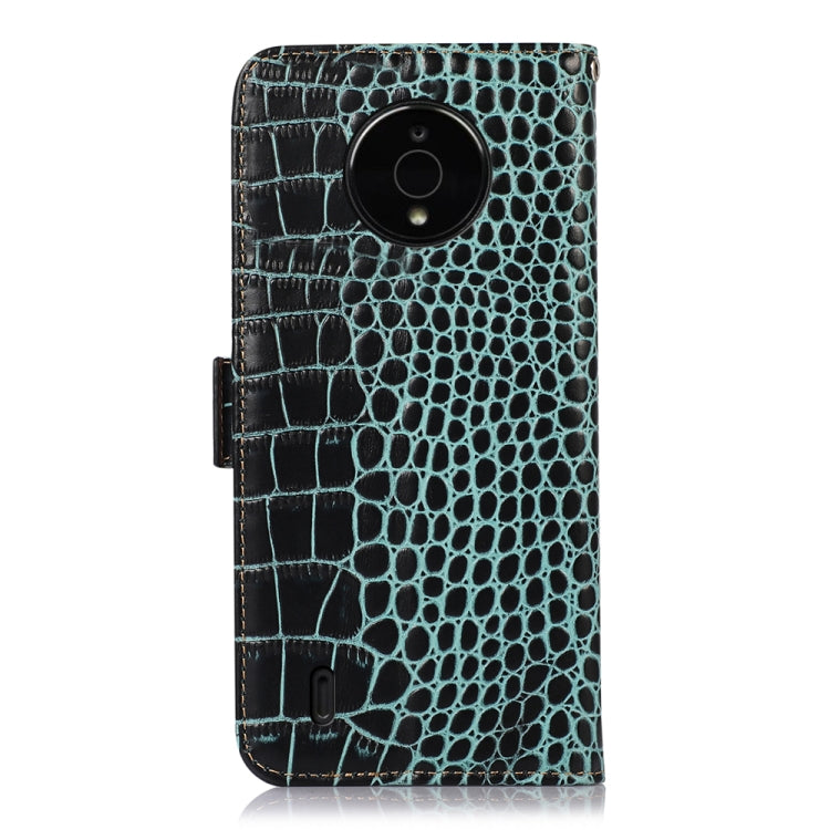 For Nokia C200 Crocodile Top Layer Cowhide Leather Phone Case(Green)