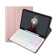 For Samsung Galaxy Tab S8 / S7 A700B-AS Lambskin Texture Backlight Bluetooth Keyboard Leather Tablet Case(Rose Gold) - Samsung Keyboard by PMC TechLife | Online Shopping South Africa | PMC TechLife