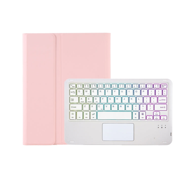 For Samsung Galaxy Tab S8 / S7 A700B-AS Candy Color Backlight Bluetooth Keyboard Leather Tablet Case(Pink)