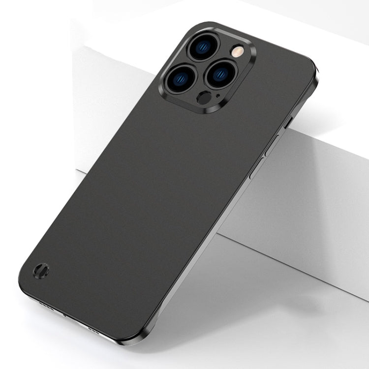 For iPhone 12 Pro Max Electroplating Frosted Frameless Phone Case(Black)