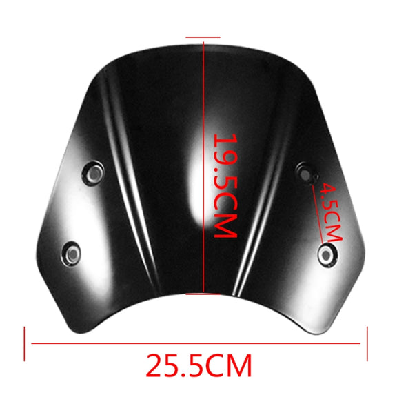 HP-DF016-B Motorcycle Front Windshield for Benelli Leoncino Trail 250(Black)