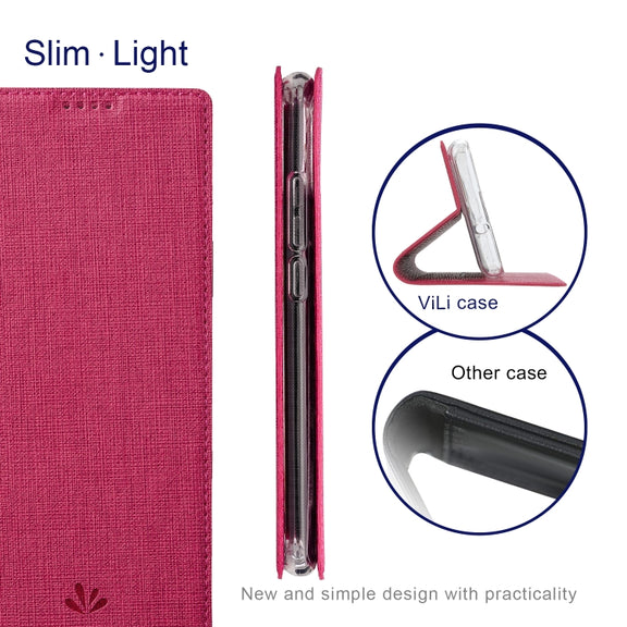 For Sharp Aquos R7 ViLi DMX Series Shockproof TPU + PU Leather Magnetic Attraction Horizontal Flip Case(Rose Red)