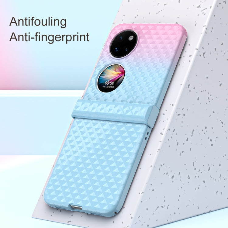 For Huawei P50 Pocket Rainbow Gradient Hinge Shockproof Phone Case(White Black)
