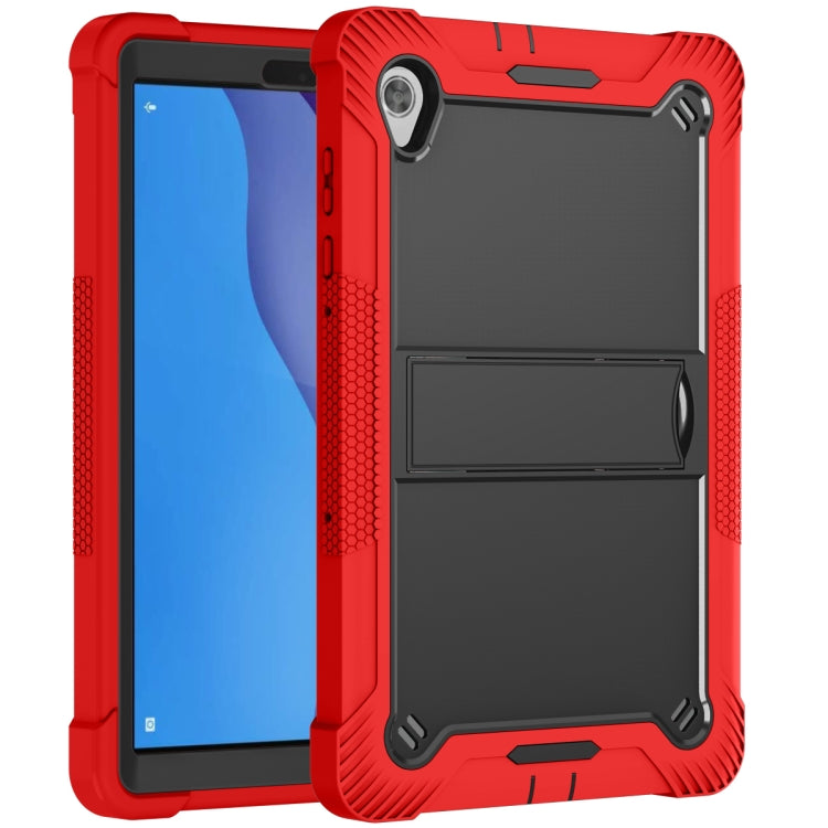 For Lenovo Tab M10 HD Silicone + PC Holder Shockproof Tablet Case(Red+Black)